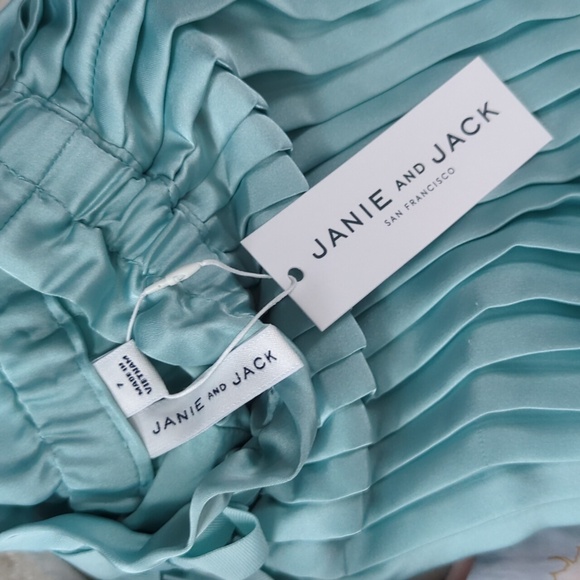 Pink Floral Top and Pleated Bubble Aqua Pant Set Janie And Jack Size 7 NWT - Picture 6 of 10